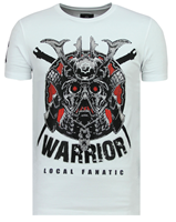Local Fanatic Savage Samurai - Stoere T shirt Heren - 6327W - Wit