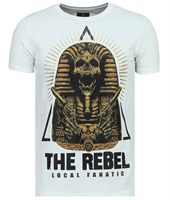 Local Fanatic Rebel Pharaoh - Exclusieve T shirt Heren - 6322W - Wit