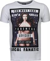 Local Fanatic Kim Kardashian - Rhinestone T-shirt - Wit