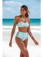 Sunseeker Highwaist-Bikini-Hose »Ditsy«, mit Häkelkante und seitlichen Zierbändern