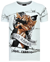Local Fanatic Bad Angel - Coole T shirt Heren - 6318W - Wit