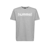 hummel hmlGO Kinder Baumwoll Logo T-Shirt kurzarm grey melange