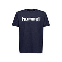 hummel hmlGO Kinder Baumwoll Logo T-Shirt kurzarm marine