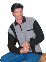 Classic Basics Poloshirt mit Passe und Streifen im Vorderteil