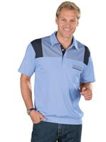 Classic Basics Poloshirt mit Passe und Streifen im Vorderteil