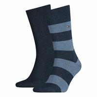 Tommy Hilfiger Socken "Rugby Sock", 2er-Pack, geringelt, uni, für Herren, 356 jeans