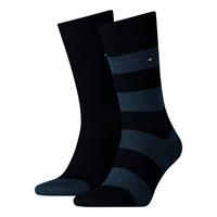 Tommy Hilfiger Socken "Rugby Sock", 2er-Pack, geringelt, uni, für Herren, 322 dark navy