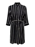 Only - maat 38 - Onltamari 3/4 Shirt Dress Wvn Noos 15185738 Black/white/camel