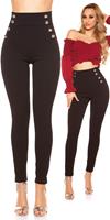 cosmodacollection Sexy highwaist Pants with buttons Black