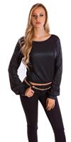 cosmodacollection Sexy Koucla Party longsleeve with WOW back Black