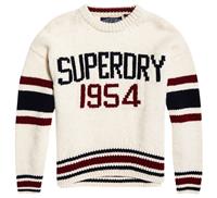Superdry Pullover Damen SUPERDRY INTARSIA SLOUCH KNIT Cream