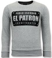 Local Fanatic Sweater Heren - Pablo Escobar El Patron - Grijs