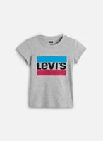 Levi's Kids T-shirt met logo grijs melange/roze/blauw