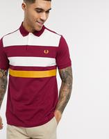 fredperry Fred Perry - Poloshirt met bies in bordeauxrood