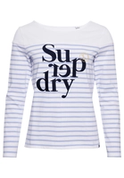 Superdry Sweatshirt, 1/1-Arm, geringelt, für Damen, 6st blue heron, 12