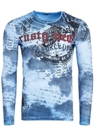 Rusty Neal Langarmshirt mit Batik-Print, Blau