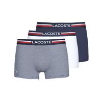 Lacoste 3er-Set kurze Boxershorts mit Trikolor-Bund ICONIC - Navy Blau / Weiß 