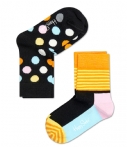 Happy Socks Sokken Kids Socks 2-Pack Big Dot Zwart