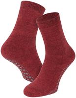 Basset Antislip sokken van katoen-Bordeaux melange-35/38