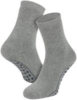 Basset Antislip sokken van katoen-Light grey melange-39/42