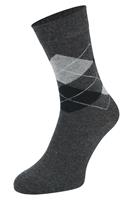 Boru Bamboe sokken met ruiten motief-Antracite-39/42