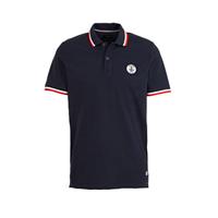 JACK & JONES PREMIUM slim fit polo met contrastbies marine