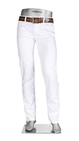 Alberto Jeans, Regular Slim Fit, Label-Patch, für Herren, weiß