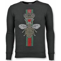 Tony Backer Sweater  Rhinestone Trui - Master Royal Color Bee Sweater -