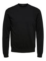 Selected Pima Katoen Sweater Heren Zwart