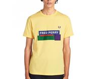 Fred Perry Mixed Graphic T-Shirt - Geel T-Shirt