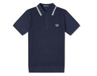 Fred Perry Twin Tipped Knitted Shirt - Blauw Poloshirt