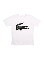 Lacoste Jungen-Shirt aus Funktionsstoff mit Krokodil LACOSTE SPORT TENNIS - Weiß / Schwarz 