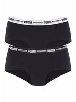 Puma Damen Mini Shorts - Iconic, Soft Cotton Modal Stretch, 2er Pack, Schwarz