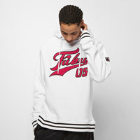 Hoodie Varsity SSL, white/red/black