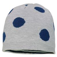 Maximo Girl s omkeerbare beanie dots licht grijs-dcl.navy