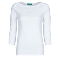 Benetton, T-shirt Mit 3/4-ärmeln,  Weiss, Damen