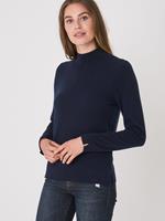 REPEAT cashmere Trui met opstaande kraag van organisch cashmere