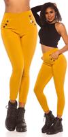 cosmodacollection Trendy hoge taille thermo treggins mosterdgeel