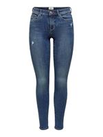 Only Onlwauw Life Mid Skinny Jeans Dames Blauw