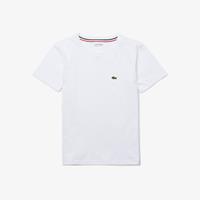 Lacoste Jungen-Rundhals-Shirt aus Baumwolljersey - Weiß 