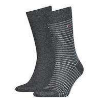 2er Pack TOMMY HILFIGER Small Stripe Socken Herren 201 - anthracite