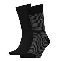 2er Pack TOMMY HILFIGER Small Stripe Socken Herren 200 - black