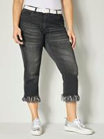 7/8-jeans met open randen Angel of Style Antraciet