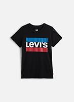 Levis Levi's Kids T-shirt met logo zwart/rood/blauw Jongens Katoen Ronde hals - 