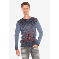 CIPO & BAXX Langarmshirt Langarmshirts blau Herren 