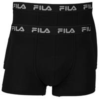 Fila Herren Boxer Shorts 2er Pack - Logobund, Urban, Cotton Stretch, einfarbig Boxershorts schwarz Herren 