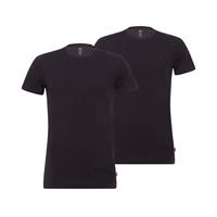 Levi's 2-pack t-shirts men solid crew - zwart
