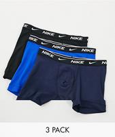 Nike - Set van 3 katoenen boxershorts met stretch in zwart/marineblauw/blauw-Multikleur
