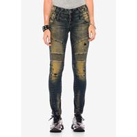 CIPO & BAXX Jeans Jeanshosen khaki Damen 