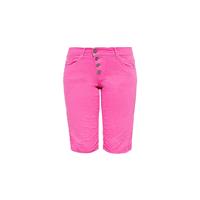 Way of Glory Damen Jeans Bermuda mit asymmetrischer Knopfleiste Shorts hellgrün Damen 